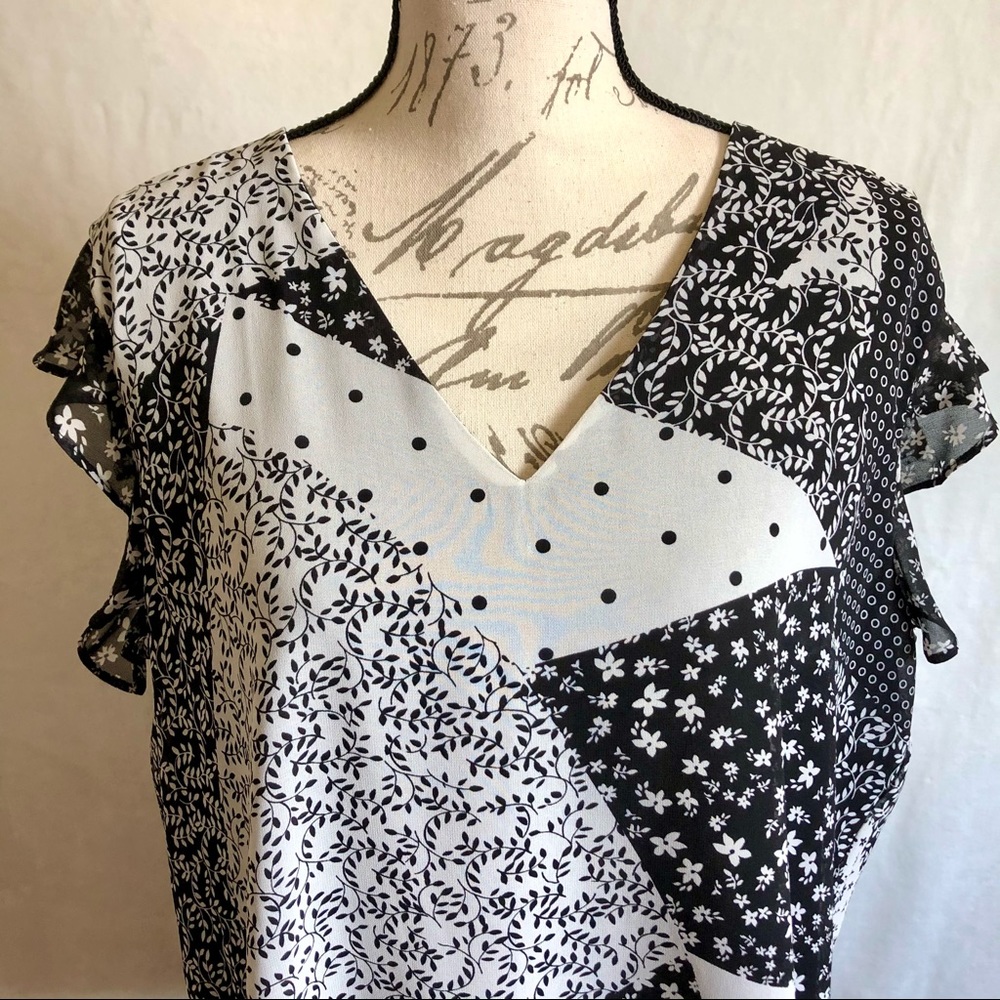 Calvin Klein Patchwork Mix Print Top - image 2